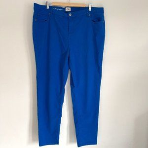 d/C Jeans Women Cobolt Blue Stretch High Rise Straight Leg Jean Leggings Size 24